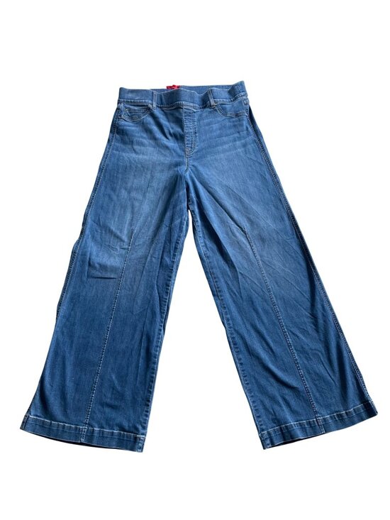 SPANX Denim - Spanx  Wide-Leg Denim Jeans Womens 3X Vintage Indigo High Rise Stretch Slimming